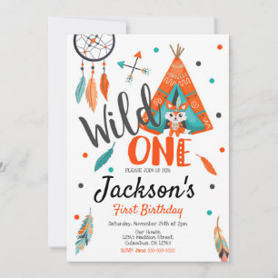 Wild One Dreamweaver Teepee Birthday Invitation Kaart