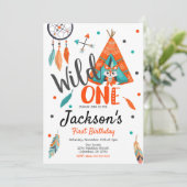 Wild One Dreamweaver Teepee Birthday Invitation Kaart (Staand voorkant)