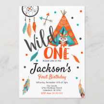 Wild One Dreamweaver Teepee Birthday Invitation