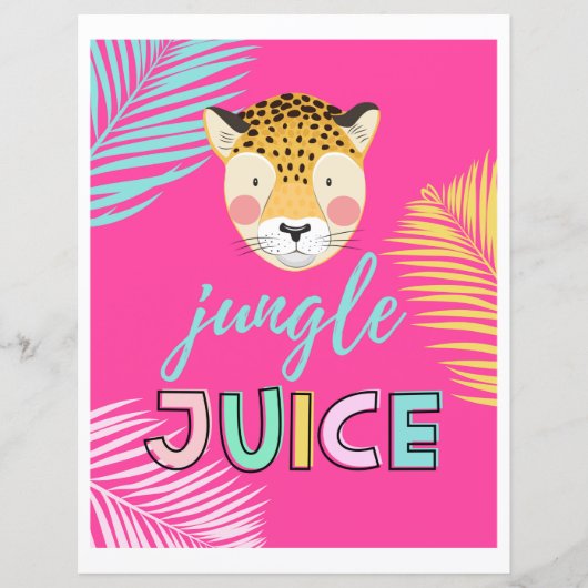 Wild One Drink Sign | Oerwoud Juice Sign | Cheetah (Voorkant)