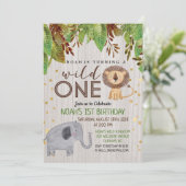 Wild ONE Eerste 1e Verjaardag Uitnodiging Jongen (Staand voorkant)