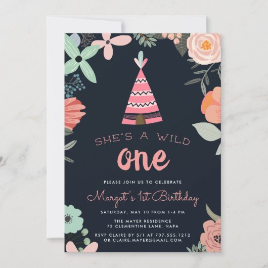 Wild One | Eerste uitnodiging van de partij van Bi (Voorkant)