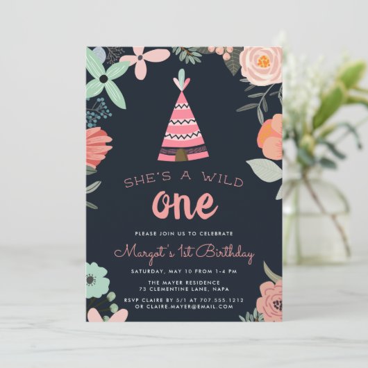 Wild One | Eerste uitnodiging van de partij van Bi (Staand voorkant)