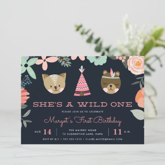 Wild One | Eerste uitnodiging van de partij van Bi (Staand voorkant)