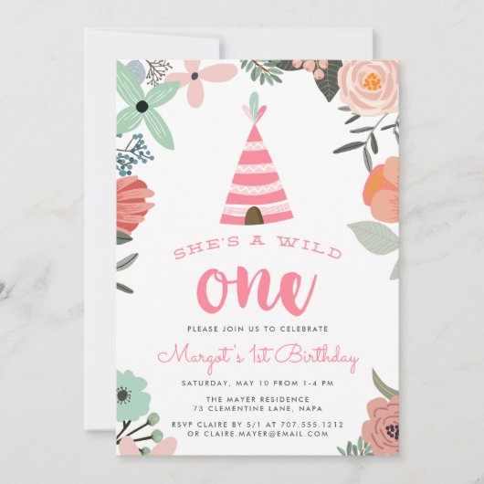 Wild One | Eerste uitnodiging van de partij van Bi (Voorkant)