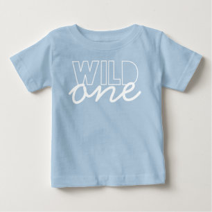 Wild One Eerste Verjaardag Baby T-shirt in Marineb