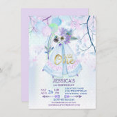 Wild One Eerste Verjaardag Blauw TeePee Boho Kaart (Voorkant / Achterkant)