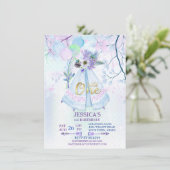 Wild One Eerste Verjaardag Blauw TeePee Boho Kaart (Staand voorkant)