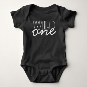 Wild One Eerste Verjaardag Body Suit in Marineblau Romper