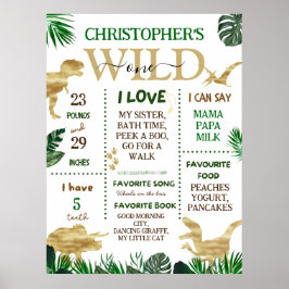 Wild One Eerste Verjaardag Mijlpalen Poster