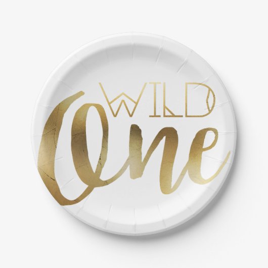 Wild One | Eerste verjaardag Papieren Bordje (Voorkant)