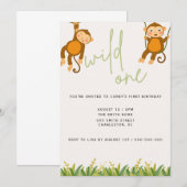 WILD ONE Eerste Verjaardag uitnodiging (Voorkant / Achterkant)