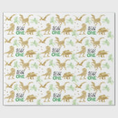 Wild one Elegant golden Dinosaur Cadeaupapier (Vlak)