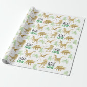 Wild one Elegant golden Dinosaur Cadeaupapier (Uitgerold)