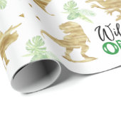 Wild one Elegant golden Dinosaur Cadeaupapier (Rol Hoek)