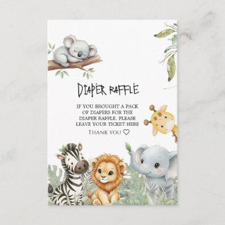 Wild One Elegant Safari Jungle Animals Baby Shower Informatiekaartje