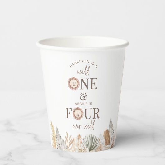 Wild One en Four Ever Wild Gezamenlijke Partij Papieren Bekers (Achterkant)