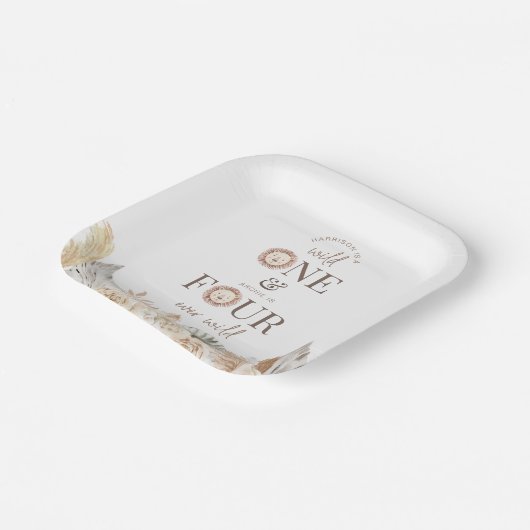 Wild One en Four Ever Wild Gezamenlijke Partij Papieren Bordje (Gebogen)