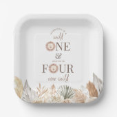 Wild One en Four Ever Wild Gezamenlijke Partij Papieren Bordje (Voorkant)