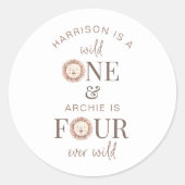 Wild One en Four Ever Wild Gezamenlijke Partij Ronde Sticker (Voorkant)