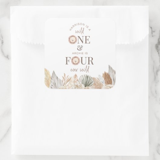 Wild One en Four Ever Wild Gezamenlijke Partij Vierkante Sticker (Tas)