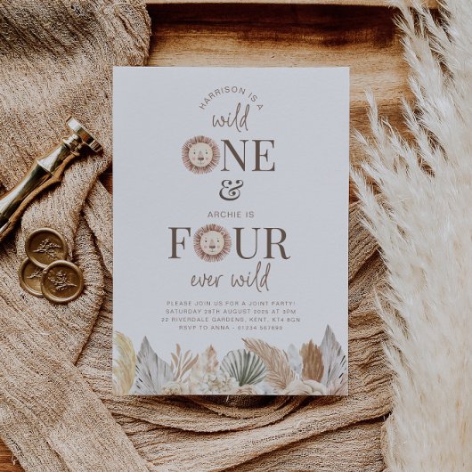 Wild One en Four Ever Wild gezamenlijke uitnodigin Kaart