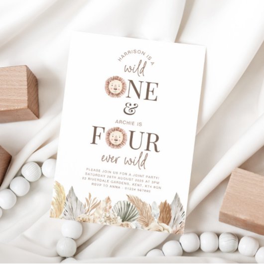 Wild One en Four Ever Wild gezamenlijke uitnodigin Kaart