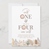 Wild One en Four Ever Wild Gezamenlijke Uitnodigin Kaart (Voorkant)