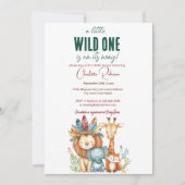 Wild One en Safari Baby shower Kaart (Voorkant)