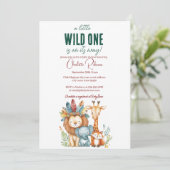 Wild One en Safari Baby shower Kaart (Staand voorkant)