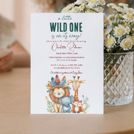 Wild One en Safari Baby shower Kaart