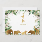 Wild One en Three Combined Zoo 1e 3e Verjaardag Kaart (Achterkant)