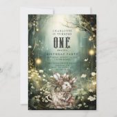 Wild One Enchanted Forest Muis 1e verjaardag Kaart (Voorkant)