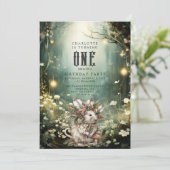 Wild One Enchanted Forest Muis 1e verjaardag Kaart (Staand voorkant)