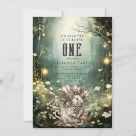 Wild One Enchanted Forest Muis 1e verjaardag Kaart