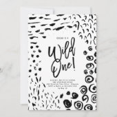 Wild One First Birthday Animal Print Invite Kaart (Voorkant)