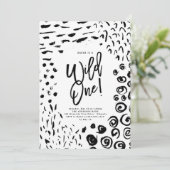 Wild One First Birthday Animal Print Invite Kaart (Staand voorkant)