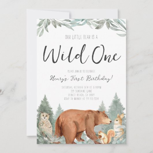 Wild One First Birthday Beer Uitnodiging (Voorkant)