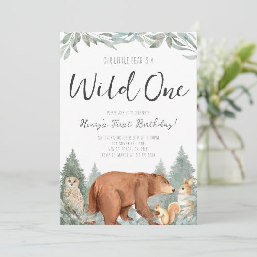 Wild One First Birthday Beer Uitnodiging (Staand voorkant)