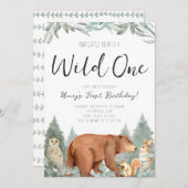 Wild One First Birthday Beer Uitnodiging (Voorkant / Achterkant)