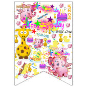 Wild One First Birthday Bunting Banner (Eerste vlag)
