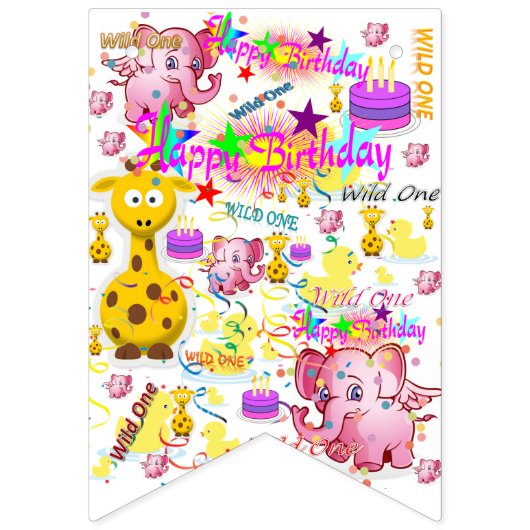 Wild One First Birthday Bunting Banner (Eerste vlag)