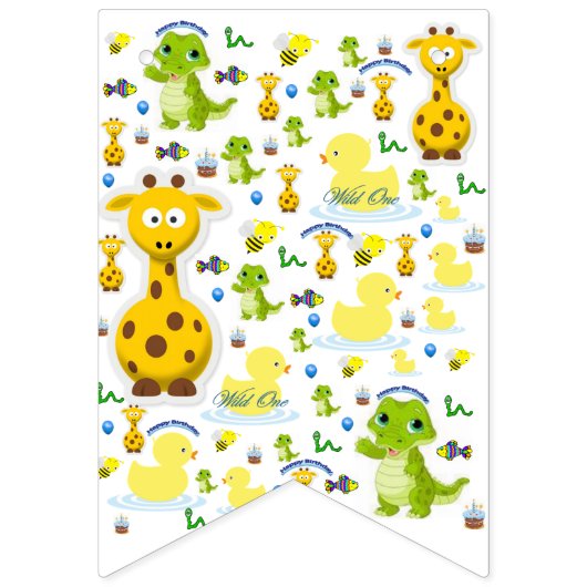 Wild One First Birthday Bunting Banner (Eerste vlag)