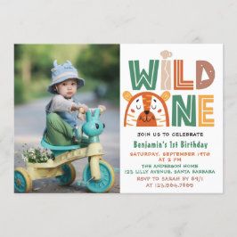 Wild One First Birthday Foto Kaart