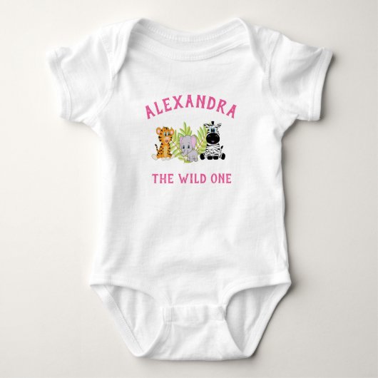 Wild One First Birthday Girl Romper (Voorkant)