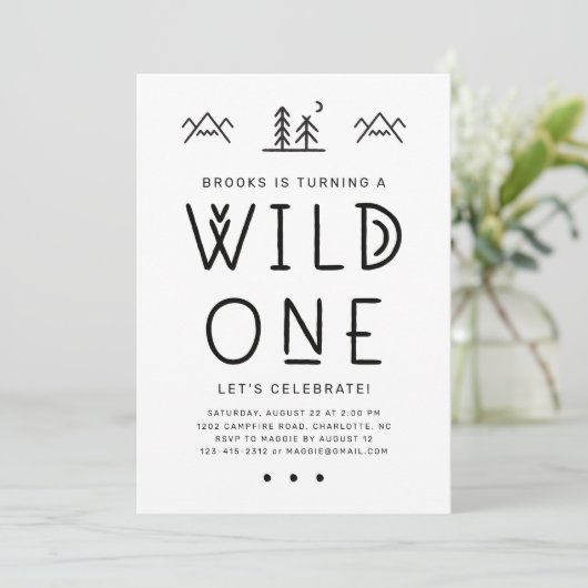 Wild One First Birthday Invitation (Staand voorkant)
