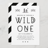 Wild One First Birthday Invitation (Voorkant / Achterkant)