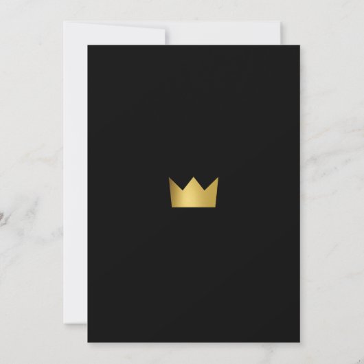Wild One First Birthday Invitation Gold Crown Kaart (Achterkant)