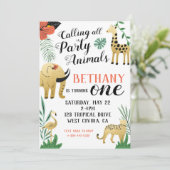 Wild One First Birthday Invitation Kaart (Staand voorkant)