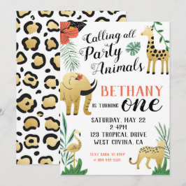 Wild One First Birthday Invitation Kaart